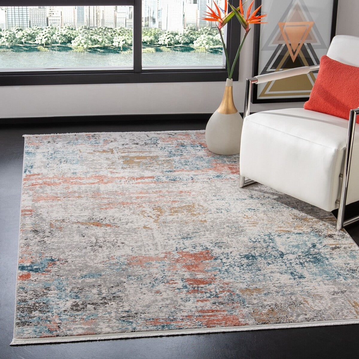 Safavieh Shivan Shv728M Grey/Pink Area Rug