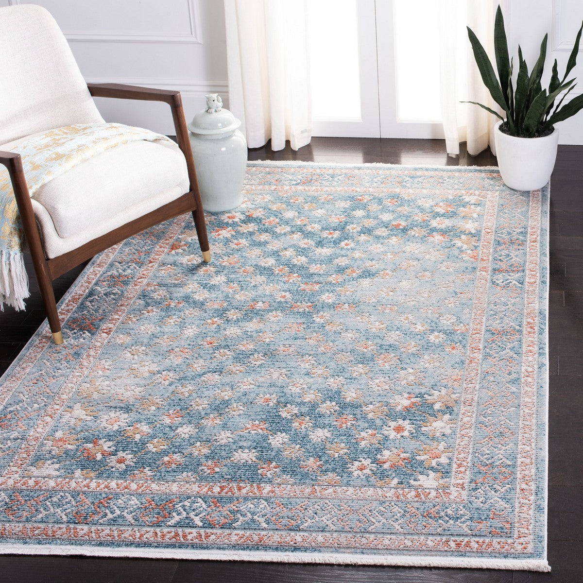 Safavieh Shivan Shv729M Blue/Rose Area Rug