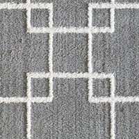 Dynamic Silky Shag 5901 Silver Geometric Area Rug