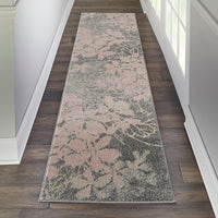 Nourison Tranquil Tra08 Grey / Pink Floral / Country Area Rug