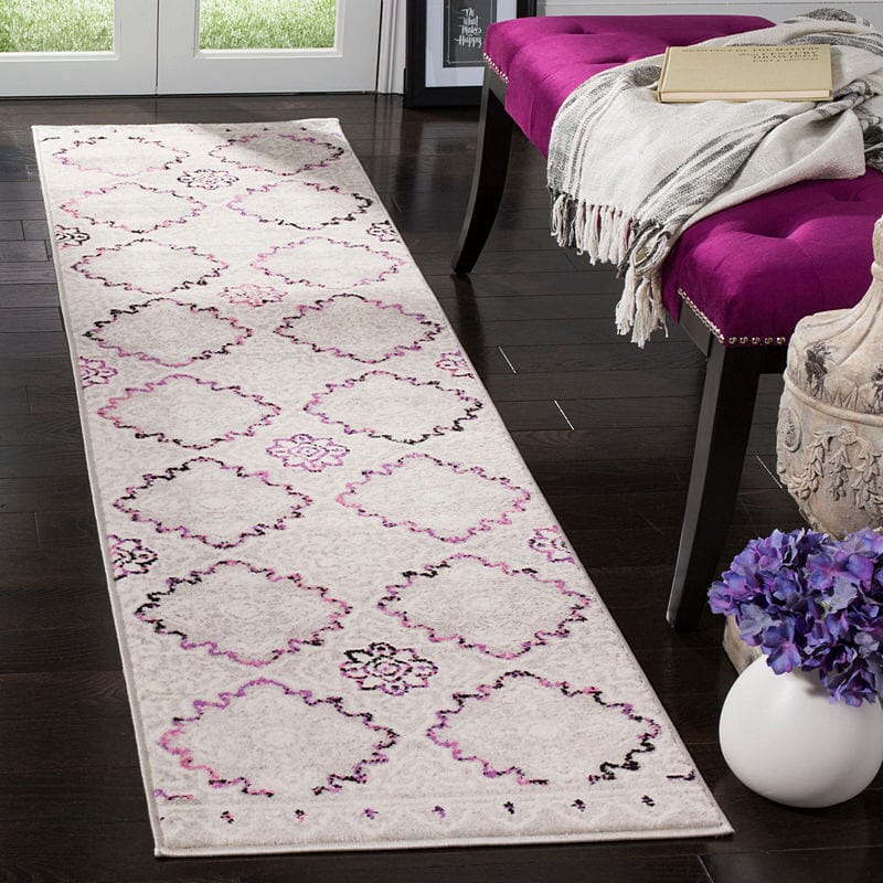 Safavieh Skyler Sky199P Grey / Pink Damask Area Rug