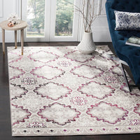 Safavieh Skyler Sky199P Grey / Pink Damask Area Rug