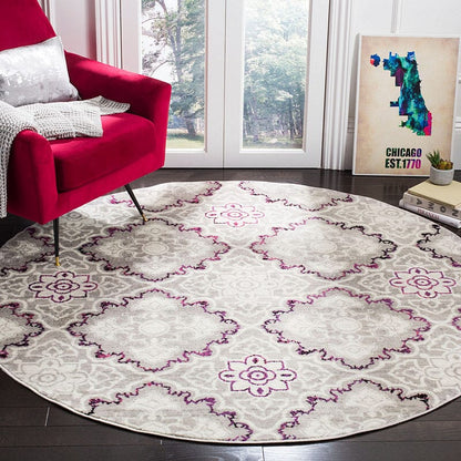 Safavieh Skyler Sky199P Grey / Pink Damask Area Rug