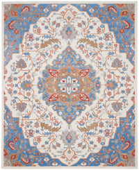 Nourison Elation Etn09 Ivory Blue Area Rug