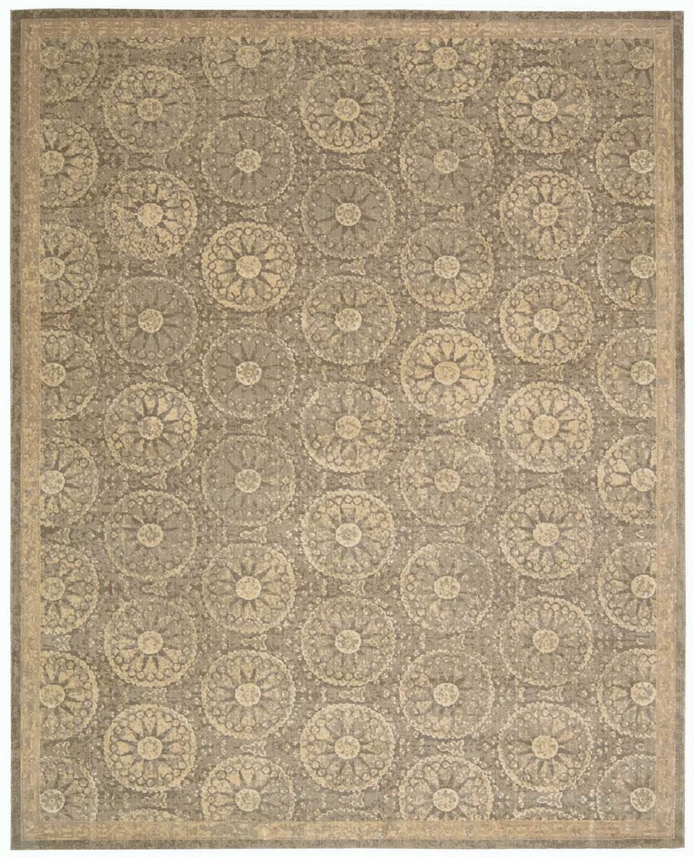 Nourison Silken Allure Slk04 Mushroom Damask Area Rug