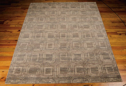 Nourison Silken Allure Slk24 Smoke Geometric Area Rug