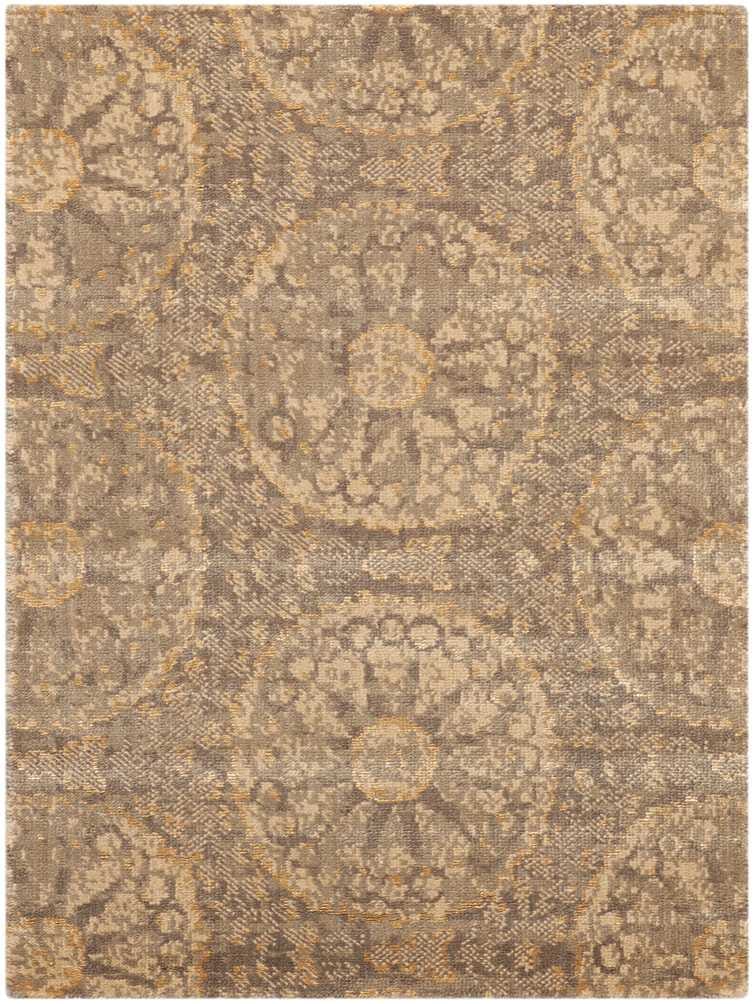 Nourison Silken Allure Slk04 Mushroom Damask Area Rug