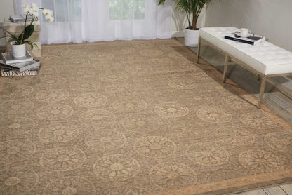 Nourison Silken Allure Slk04 Mushroom Damask Area Rug