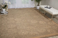 Nourison Silken Allure Slk04 Mushroom Damask Area Rug