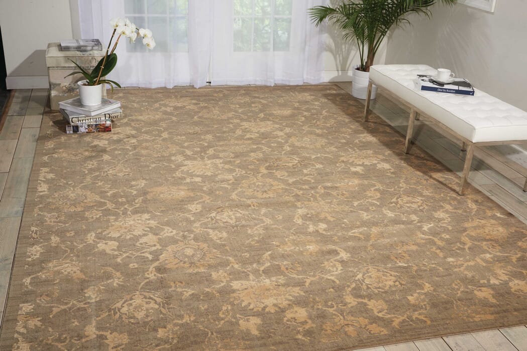 Nourison Silken Allure Slk11 Moss Damask Area Rug