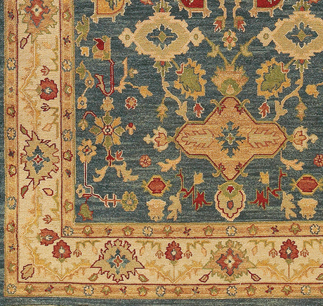 Surya Soumek Smk-51 Deep Teal, Tan Rug.