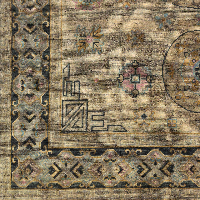 Surya Smyrna Smy-2301 Dark Green, Wheat, Pale Pink, Denim Rugs.