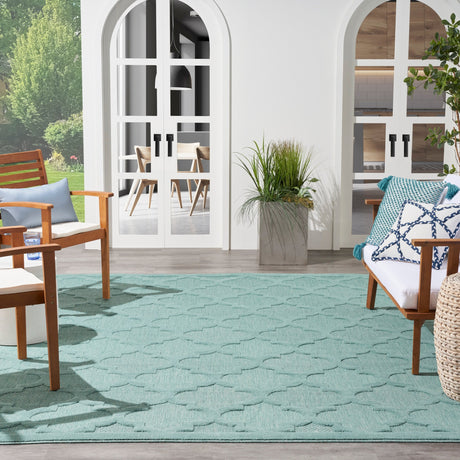 Nourison Easy Care Nes01 Aqua/Teal Rug.