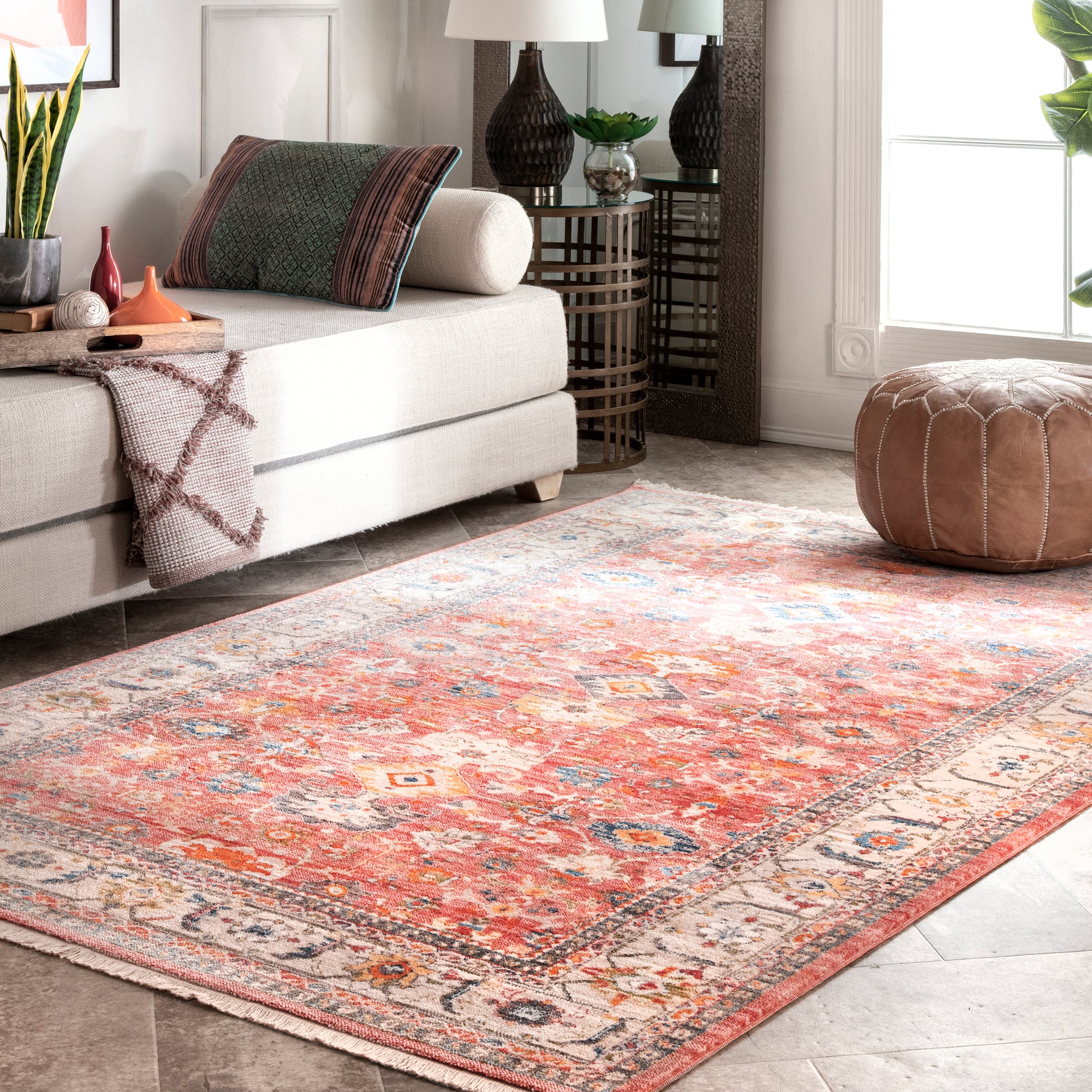 Nuloom Betty Floral Nbe2116A Red Area Rug