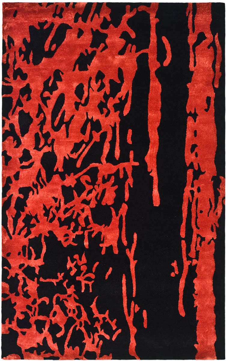 Safavieh Soho Soh326B Black / Red Organic / Abstract Area Rug