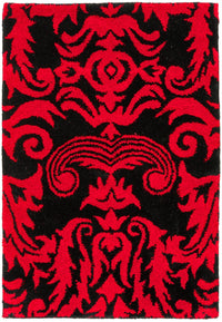 Safavieh Soho Soh452A Black / Red Damask Area Rug