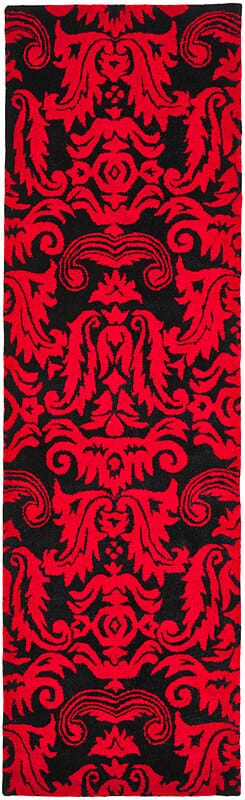 Safavieh Soho Soh452A Black / Red Damask Area Rug