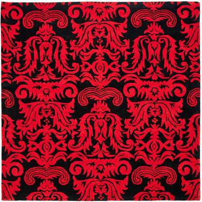 Safavieh Soho Soh452A Black / Red Damask Area Rug