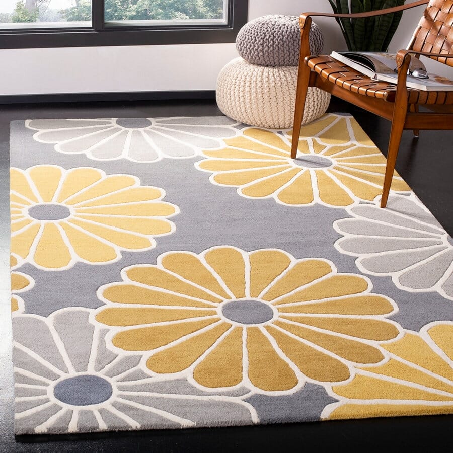 Safavieh Soho Soh705A Grey / Yellow Floral / Country Area Rug