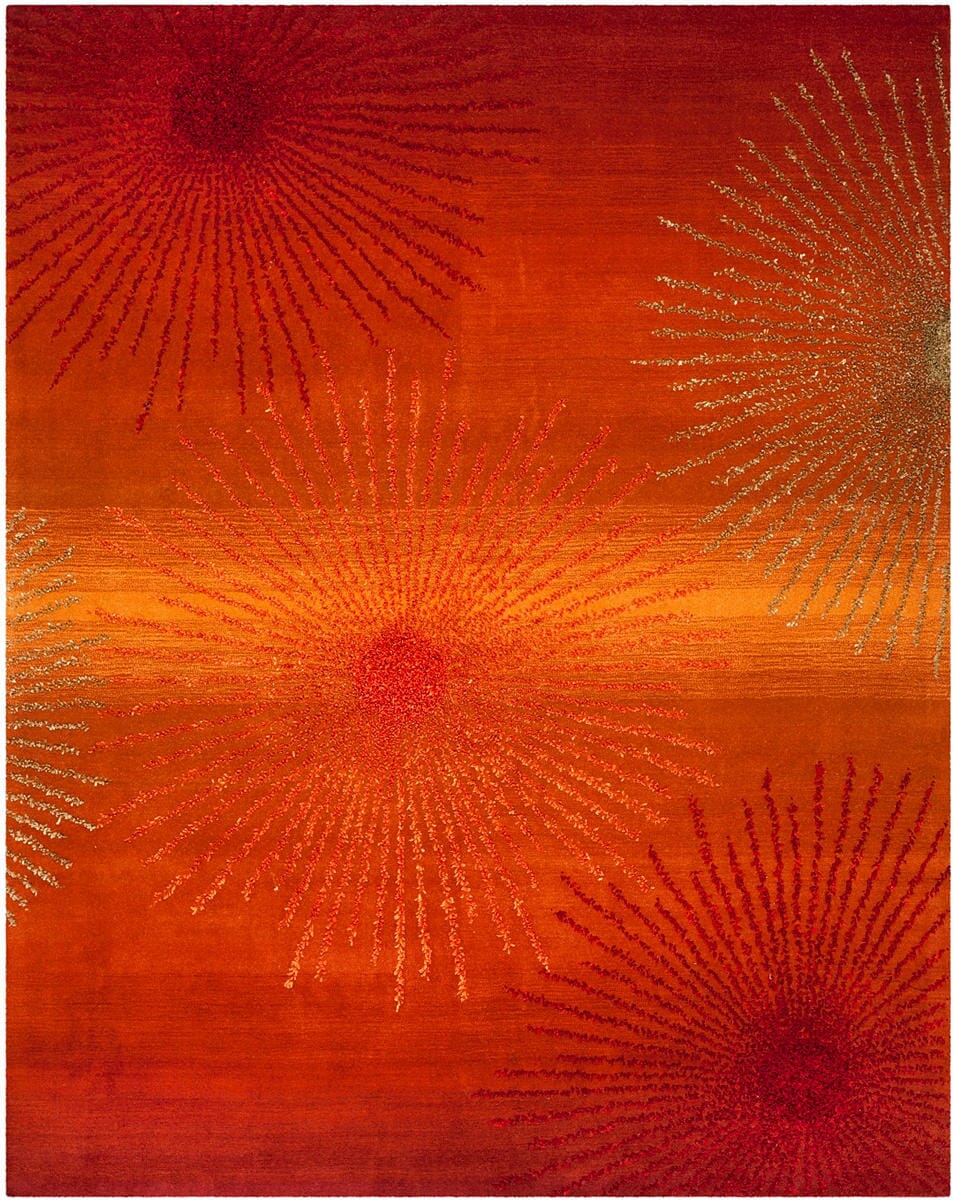 Safavieh Soho Soh712R Rust / Multi Geometric Area Rug