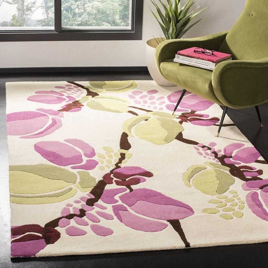 Safavieh Soho Soh718A Ivory / Pink Floral / Country Area Rug