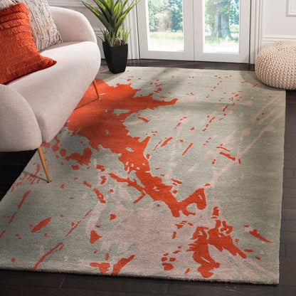 Safavieh Soho Soh794B Grey / Orange Geometric Area Rug