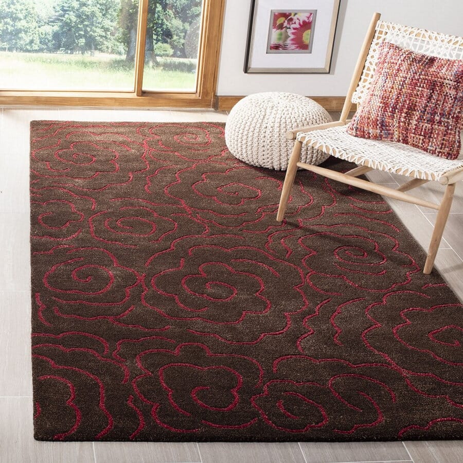 Safavieh Soho Soh812D Chocolate / Red Floral / Country Area Rug