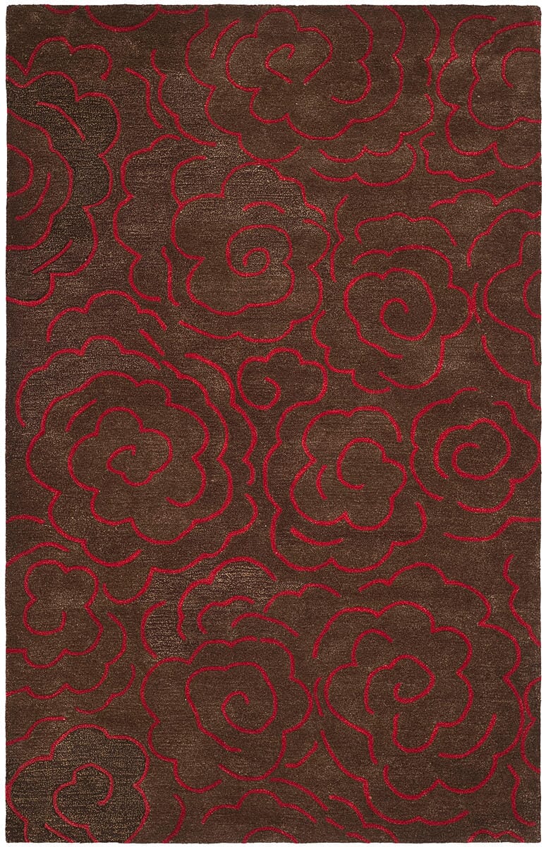 Safavieh Soho soh812d Chocolate / Red Floral / Country Area Rug