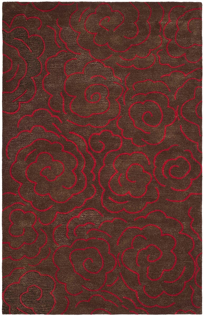 Safavieh Soho Soh812D Chocolate / Red Floral / Country Area Rug