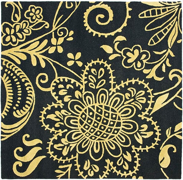 Safavieh Soho Soh832A Black / Green Floral / Country Area Rug