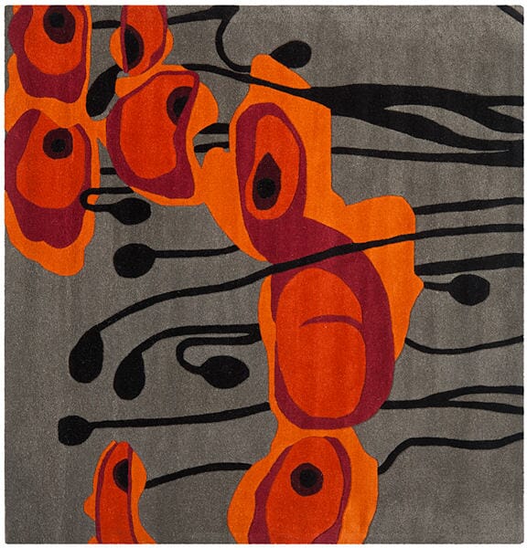 Safavieh Soho Soh853B Grey / Orange Rugs.