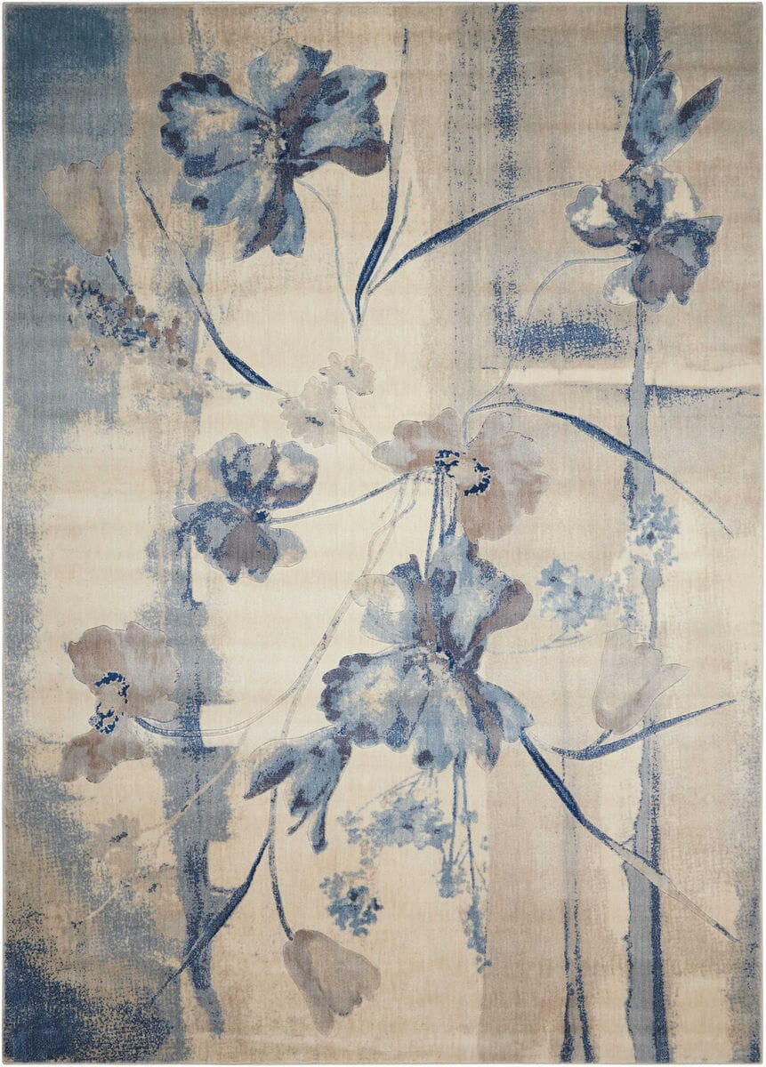 Nourison Somerset St18 Ivory Blue Floral / Country Area Rug