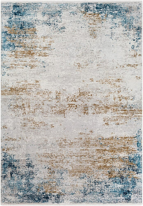 Surya Solar Sor-2301 Sky Blue, Dark Blue, Bright Yellow Rugs.