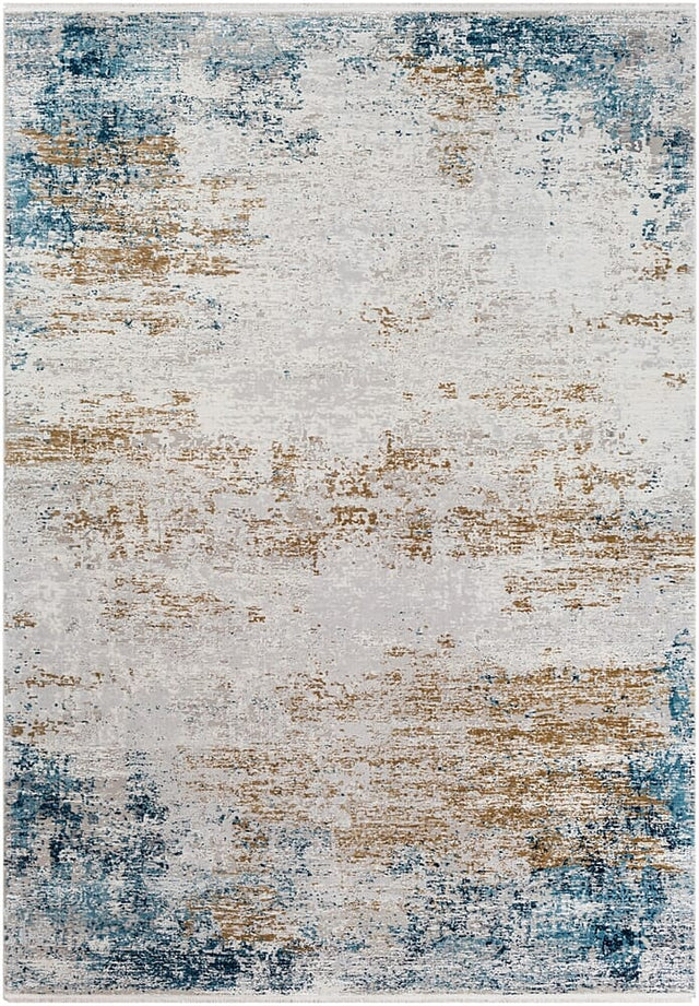 Surya Solar Sor-2301 Sky Blue, Dark Blue, Bright Yellow Rugs.