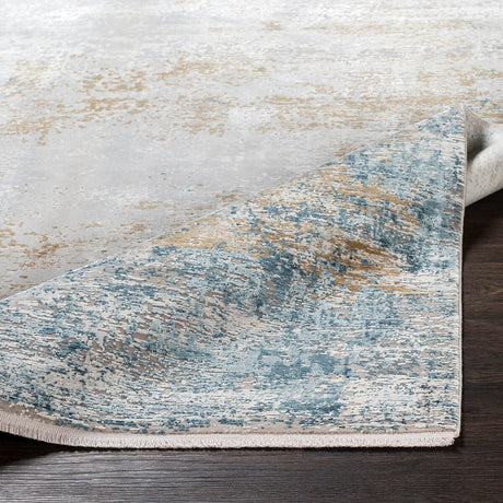 Surya Solar Sor-2301 Sky Blue, Dark Blue, Bright Yellow Rugs.