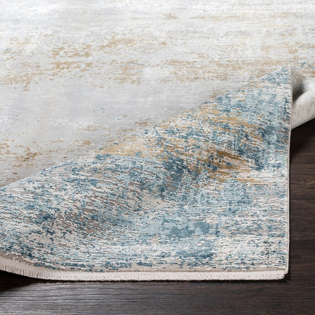 Surya Solar Sor-2301 Sky Blue, Dark Blue, Bright Yellow Rugs.