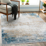 Surya Solar Sor-2301 Sky Blue, Dark Blue, Bright Yellow Rugs.