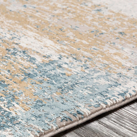 Surya Solar Sor-2301 Sky Blue, Dark Blue, Bright Yellow Rugs.