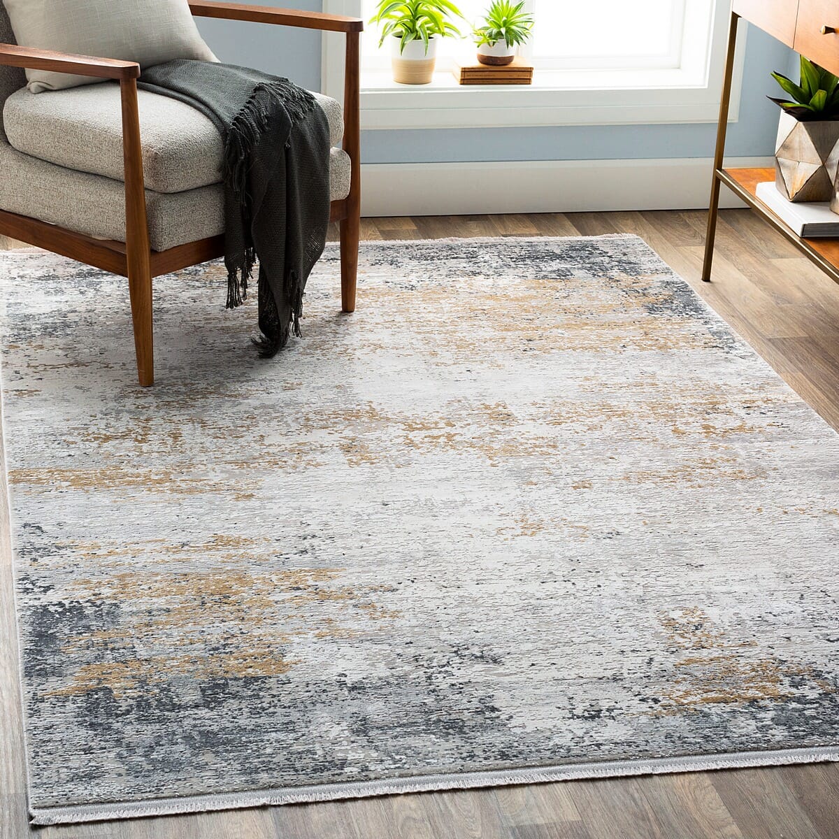 Surya Solar Sor-2302 Medium Gray, Taupe, Bright Yellow Rugs.