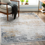 Surya Solar Sor-2302 Medium Gray, Taupe, Bright Yellow Rugs.
