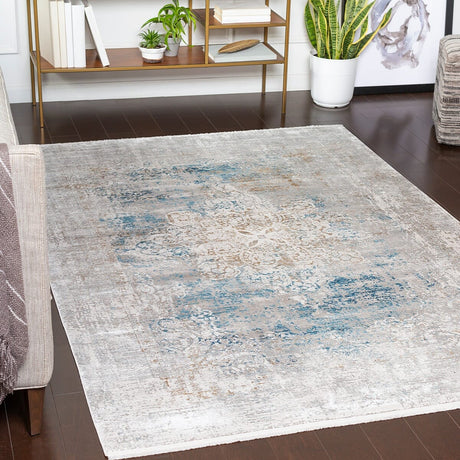 Surya Solar Sor-2306 Sky Blue, Dark Blue, Taupe Rugs.