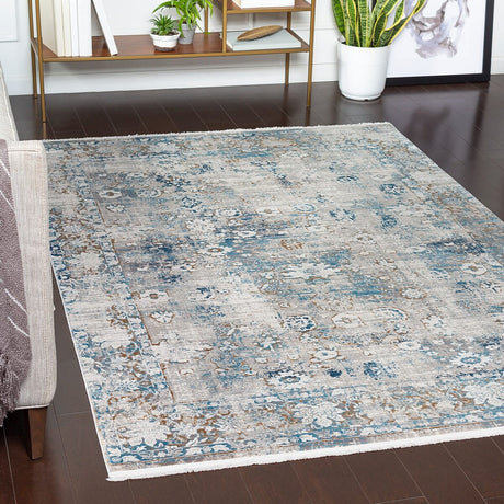 Surya Solar Sor-2307 Sky Blue, Dark Blue, Taupe Rugs.