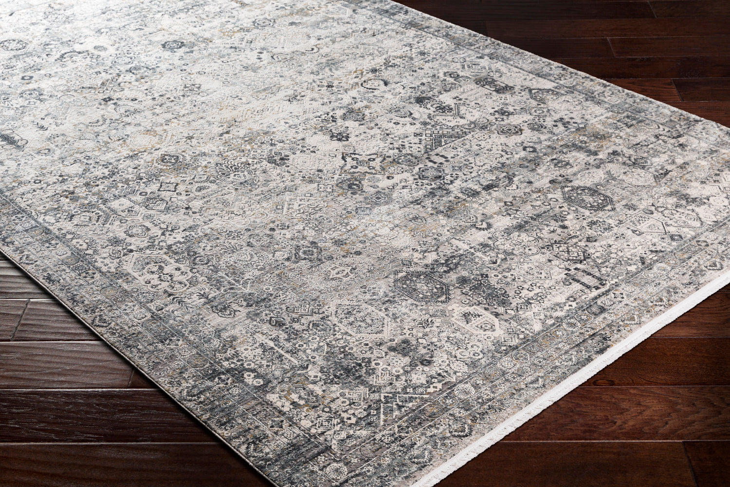 Surya Solar Sor-2313 Medium Gray, Light Gray, Ivory, Charcoal Rugs.