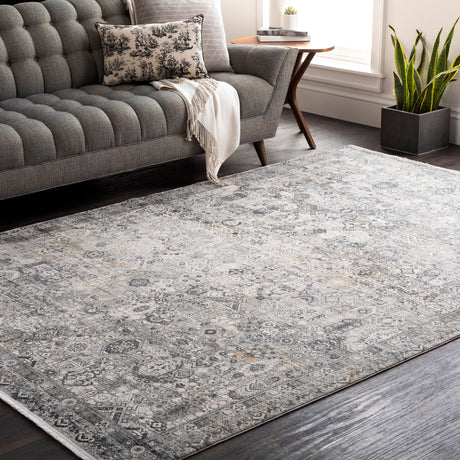 Surya Solar Sor-2313 Medium Gray, Light Gray, Ivory, Charcoal Rugs.