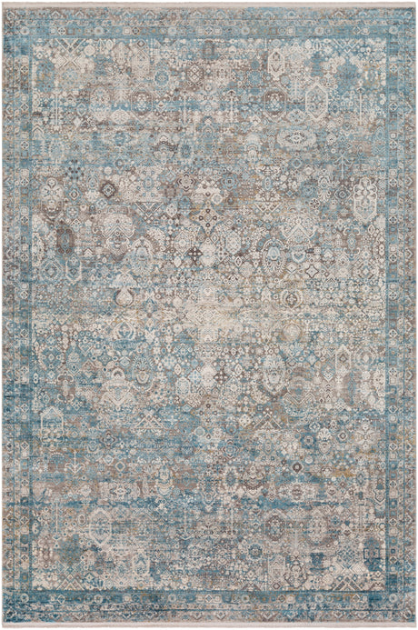 Surya Solar Sor-2314 Medium Gray, Aqua, Dark Blue, Light Gray Rugs.