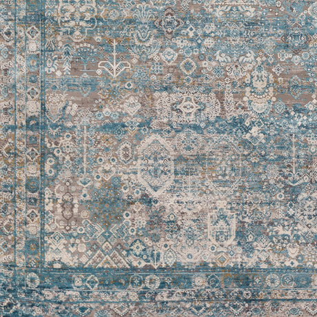 Surya Solar Sor-2314 Medium Gray, Aqua, Dark Blue, Light Gray Rugs.