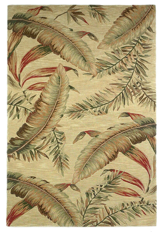 KAS Sparta 3124 ferns Ivory Tropical Area Rug