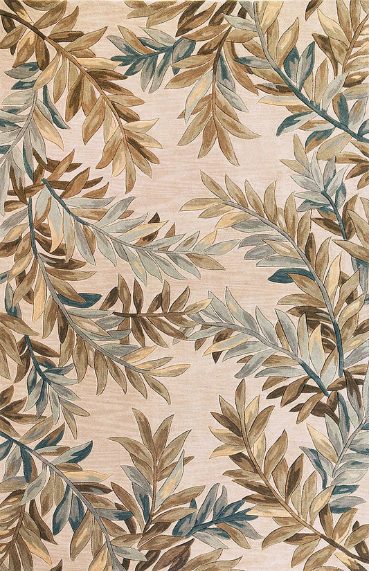 KAS Sparta 3126 Tropical Branches Ivory Tropical Area Rug