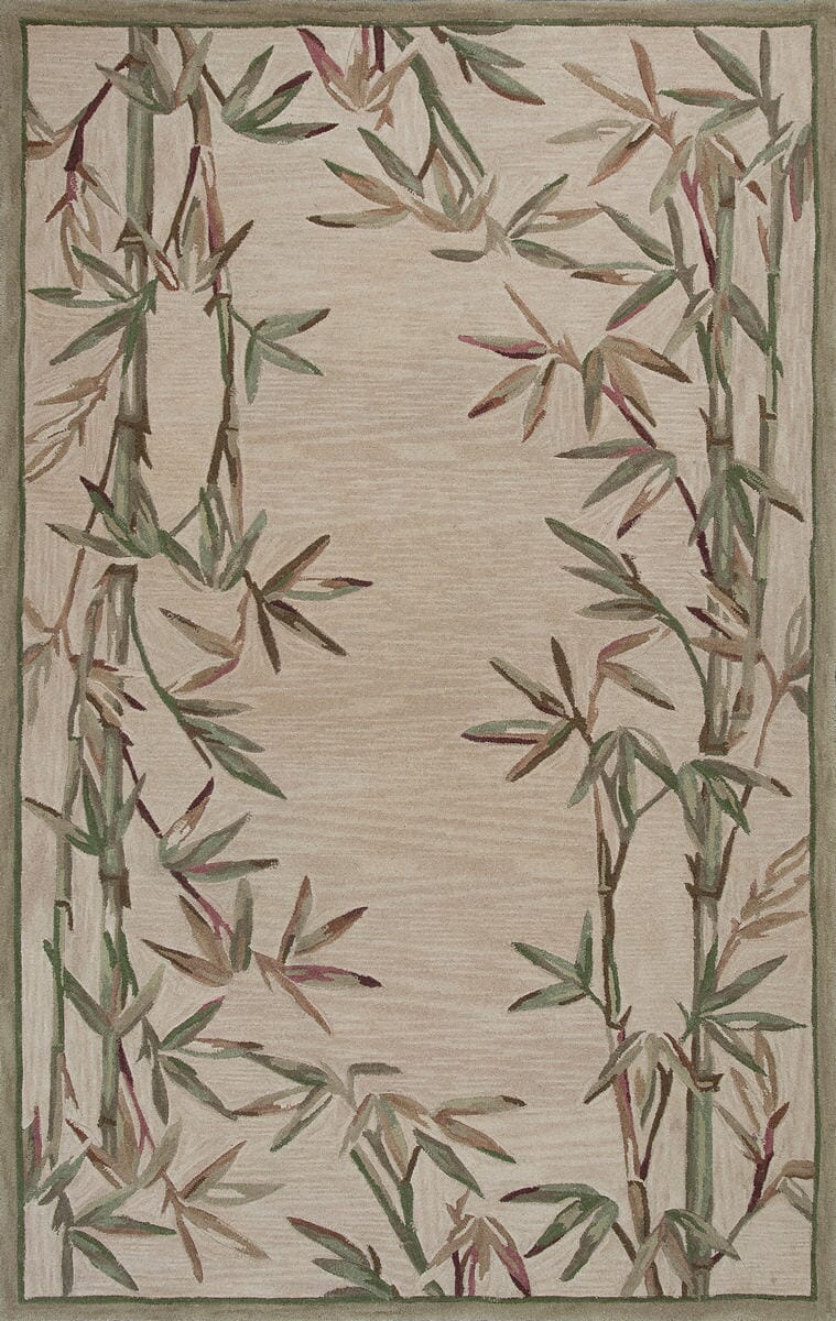 KAS Sparta 3146 bamboo border Ivory Tropical Area Rug