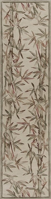 KAS Sparta 3146 bamboo border Ivory Tropical Area Rug